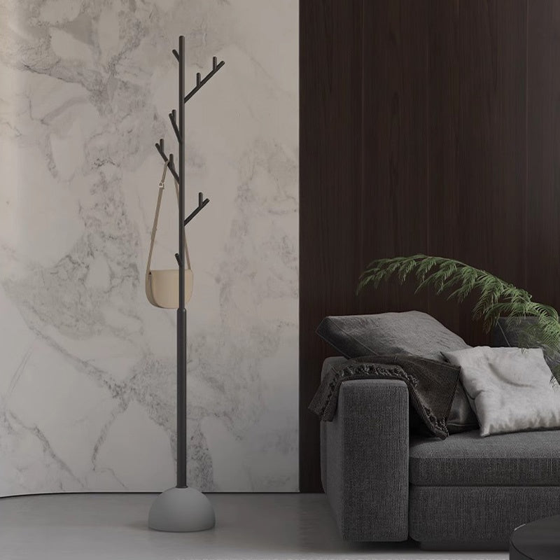 ポールハンガー スチール製 高さ180cm 立て置きタイプ コートハンガー 洋服掛け 省スペース デザイン インテリア 寝室 室内用 ブラック/レッド