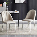 Casaconer | ダイニングチェア・レザー・チェアー・カフェ・おしゃれ・2脚/4脚セット・椅子・チェア・イス・北欧・ヴィンテージ・合皮・シンプル・ダイニングチェアー・ダイニング・椅子・グレー・リビング・在宅ワーク・業務用