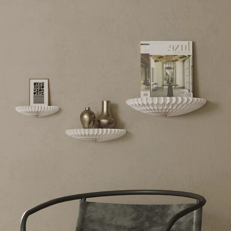 Casaconer | ウォールシェルフ・賃貸・取り付け・本棚・賃貸OK・飾り棚・壁・付け・3点セット・飾りだな・ウォールラック・ディスプレイ・紙製・22/30/40cm・壁掛け棚・ホワイト・白・韓国・北欧・フック・DIY・北欧・インテリア・収納・スリム