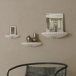 Casaconer | ウォールシェルフ・賃貸・取り付け・本棚・賃貸OK・飾り棚・壁・付け・3点セット・飾りだな・ウォールラック・ディスプレイ・紙製・22/30/40cm・壁掛け棚・ホワイト・白・韓国・北欧・フック・DIY・北欧・インテリア・収納・スリム