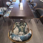 Casaconer | ダイニングチェア・花柄デザイン・幅50cm・グリーン/レッド・金属脚・デザイナーチェア