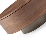 Casaconer | センターテーブル・丸型・収納付き・サイドテーブル一体型・幅80cm・木目デザイン