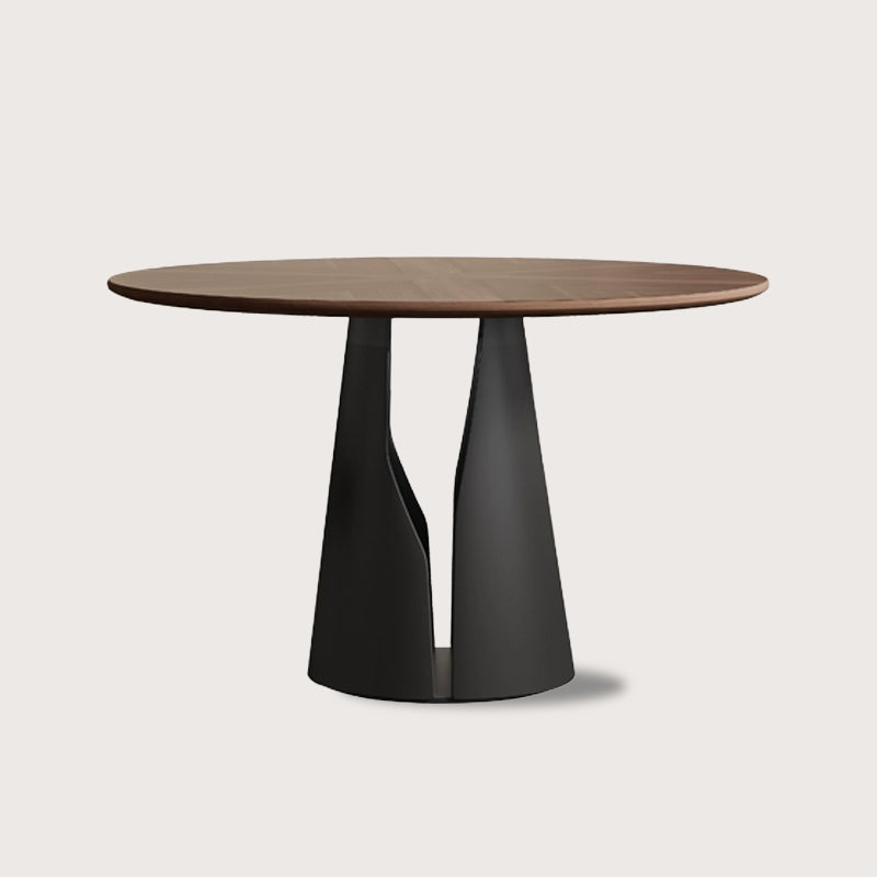 Casaconer | 無垢材ダイニングテーブル・丸食卓・おしゃれ・円形・スチール脚・2人/4人/6人掛け