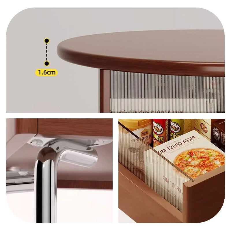 Casaconer | テーブル・ローテーブル・サイドテーブル・センターテーブル・昇降テーブル・多機能テーブル・ウォルナットカラー/ホワイト/ブラック・直径70cm・高さ45~60cm・多機能デザイン・無垢材・収納ワゴン・キャスター付き・在宅ワーク・コンパクト家具