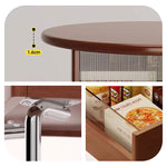 Casaconer | テーブル・ローテーブル・サイドテーブル・センターテーブル・昇降テーブル・多機能テーブル・ウォルナットカラー/ホワイト/ブラック・直径70cm・高さ45~60cm・多機能デザイン・無垢材・収納ワゴン・キャスター付き・在宅ワーク・コンパクト家具