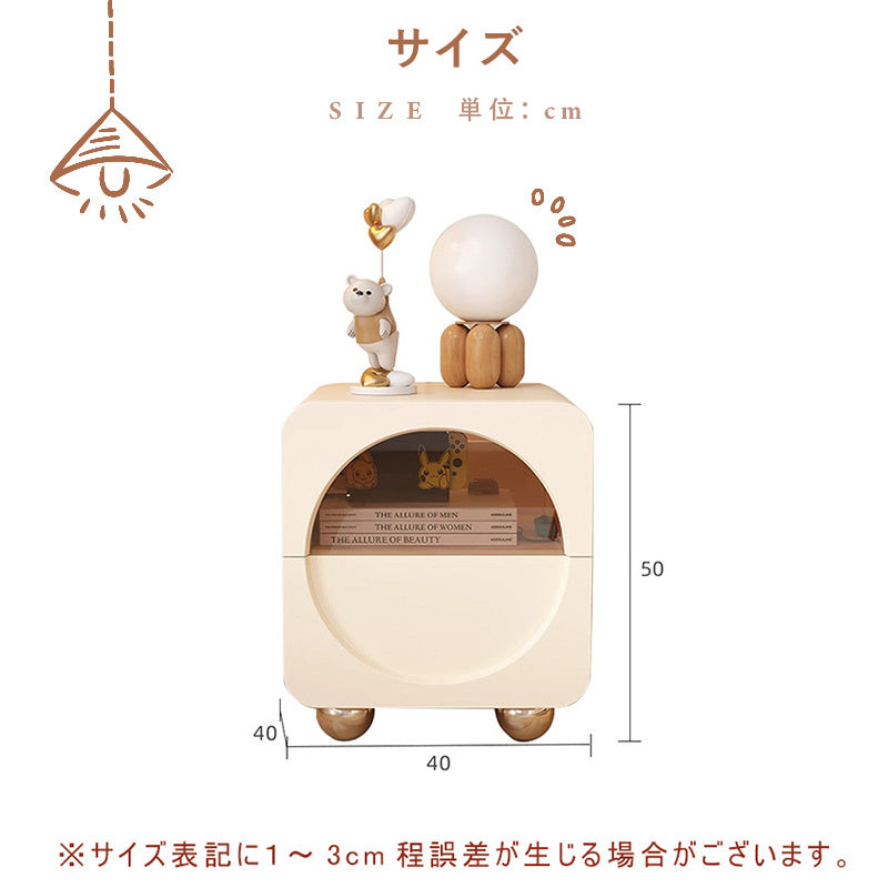 Casaconer | ナイトテーブル・北欧・おしゃれ・姫系・かわいい・韓国・収納・リモコン収納