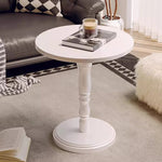 Casaconer | カフェテーブル・直径45cm・高さ80cm・ホワイト/ブラック・一人暮らし・小さめ・サイドテーブル・1本脚・カフェ風・テーブル・ダイニング・2人・小さい・北欧・2人用・リビングテーブル・丸・円形テーブル・サイドデスク・おしゃれ・北欧・木製・天然木・無垢材天板・スチール脚