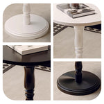 Casaconer | カフェテーブル・直径45cm・高さ80cm・ホワイト/ブラック・一人暮らし・小さめ・サイドテーブル・1本脚・カフェ風・テーブル・ダイニング・2人・小さい・北欧・2人用・リビングテーブル・丸・円形テーブル・サイドデスク・おしゃれ・北欧・木製・天然木・無垢材天板・スチール脚