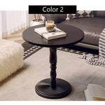 Casaconer | カフェテーブル・直径45cm・高さ80cm・ホワイト/ブラック・一人暮らし・小さめ・サイドテーブル・1本脚・カフェ風・テーブル・ダイニング・2人・小さい・北欧・2人用・リビングテーブル・丸・円形テーブル・サイドデスク・おしゃれ・北欧・木製・天然木・無垢材天板・スチール脚