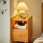 Casaconer | ほぼ完成品・脚の取り付けが必要・ナイトテーブル・サイドテーブル・ベッドサイドチェスト・ベッドサイド・木製・収納・おしゃれ・コンセント・引き出し・シンプル・モダン・ナチュラル・寝室収納・読書・スリム・コンパクト・ダークブラウン・ナチュラル