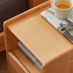 Casaconer | ほぼ完成品・脚の取り付けが必要・ナイトテーブル・サイドテーブル・ベッドサイドチェスト・ベッドサイド・木製・収納・おしゃれ・コンセント・引き出し・シンプル・モダン・ナチュラル・寝室収納・読書・スリム・コンパクト・ダークブラウン・ナチュラル