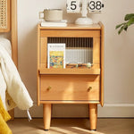 Casaconer | ほぼ完成品・脚の取り付けが必要・ナイトテーブル・サイドテーブル・ベッドサイドチェスト・ベッドサイド・木製・収納・おしゃれ・コンセント・引き出し・シンプル・モダン・ナチュラル・寝室収納・読書・スリム・コンパクト・ダークブラウン・ナチュラル