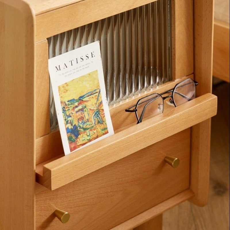 Casaconer | ほぼ完成品・脚の取り付けが必要・ナイトテーブル・サイドテーブル・ベッドサイドチェスト・ベッドサイド・木製・収納・おしゃれ・コンセント・引き出し・シンプル・モダン・ナチュラル・寝室収納・読書・スリム・コンパクト・ダークブラウン・ナチュラル