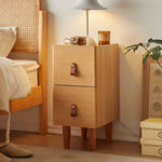 Casaconer | ほぼ完成品・脚の取り付けが必要・ナイトテーブル・サイドテーブル・ベッドサイドチェスト・ベッドサイド・木製・収納・おしゃれ・コンセント・引き出し・シンプル・モダン・ナチュラル・寝室収納・読書・スリム・コンパクト・ダークブラウン・ナチュラル