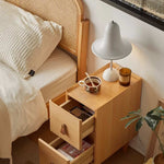 Casaconer | ほぼ完成品・脚の取り付けが必要・ナイトテーブル・サイドテーブル・ベッドサイドチェスト・ベッドサイド・木製・収納・おしゃれ・コンセント・引き出し・シンプル・モダン・ナチュラル・寝室収納・読書・スリム・コンパクト・ダークブラウン・ナチュラル