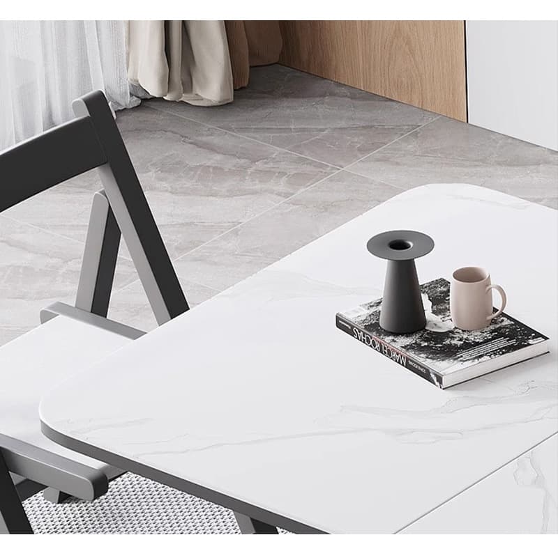 Casaconer | ダイニングテーブル・折りたたみ・4人・6人・折りたたみ・折り畳み・セラミック天板・テーブルのみ・ダイニング・幅120/150・シンプル・4人掛け用・6人掛け用・おしゃれ・食卓・北欧・アンティーク風・カフェ風・テーブル単品/5点セット