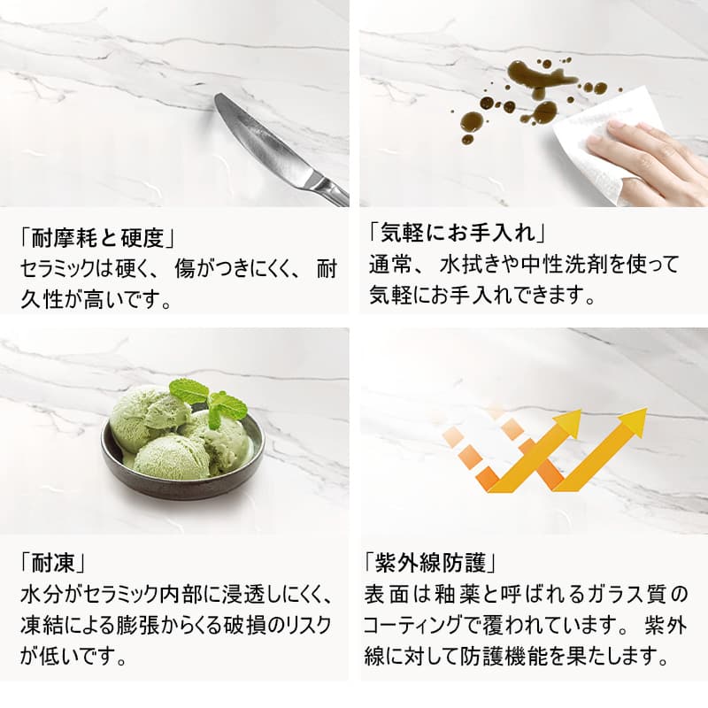 Casaconer | ダイニングテーブル・折りたたみ・4人・6人・折りたたみ・折り畳み・セラミック天板・テーブルのみ・ダイニング・幅120/150・シンプル・4人掛け用・6人掛け用・おしゃれ・食卓・北欧・アンティーク風・カフェ風・テーブル単品/5点セット