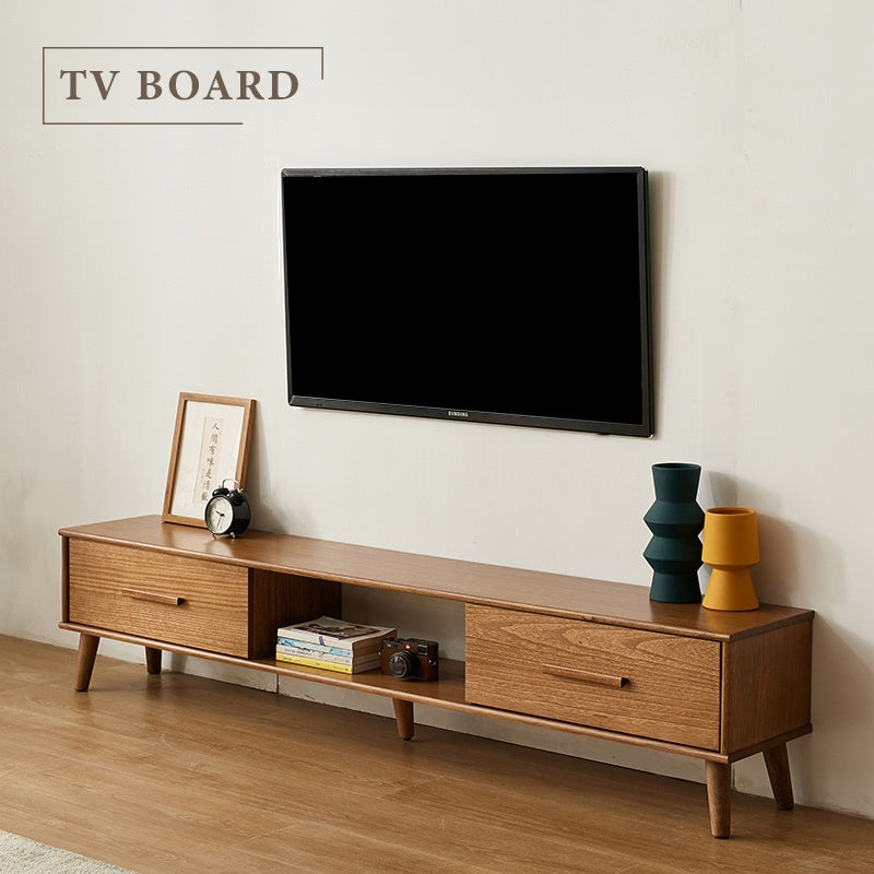 ろしあん♪2020年製/テレビボード/ホワイト木目/引出し3つ テレビ台 ローボード TVボード 無垢材 引出し 収納 棚 ラック