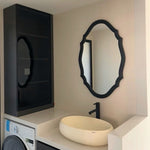 鏡 壁掛け ウォールミラー 北欧 ミラー 洗面台 おしゃれ 全身 姿見 壁掛け鏡 全身鏡 壁掛けミラー 丸 丸型 玄関 トイレアンティーク 大型 大きい 飛散防止 洗面所 洗面鏡 賃貸 軽量 韓国