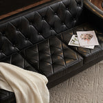 Casaconer | ソファ・2人掛け・ハイバック・レザー・ローソファ・おしゃれ・北欧・シンプル・モダン・ブラック・コンパクト・リビングソファ・合皮・7日内出荷