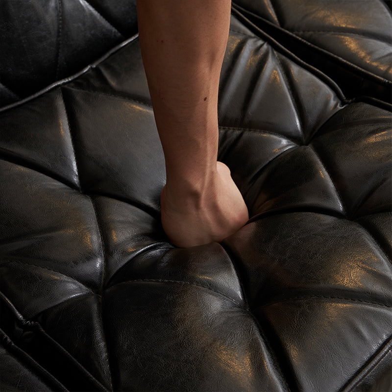 Casaconer | ソファ・2人掛け・ハイバック・レザー・ローソファ・おしゃれ・北欧・シンプル・モダン・ブラック・コンパクト・リビングソファ・合皮・7日内出荷