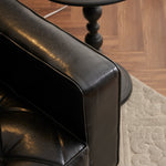 Casaconer | ソファ・2人掛け・ハイバック・レザー・ローソファ・おしゃれ・北欧・シンプル・モダン・ブラック・コンパクト・リビングソファ・合皮・7日内出荷