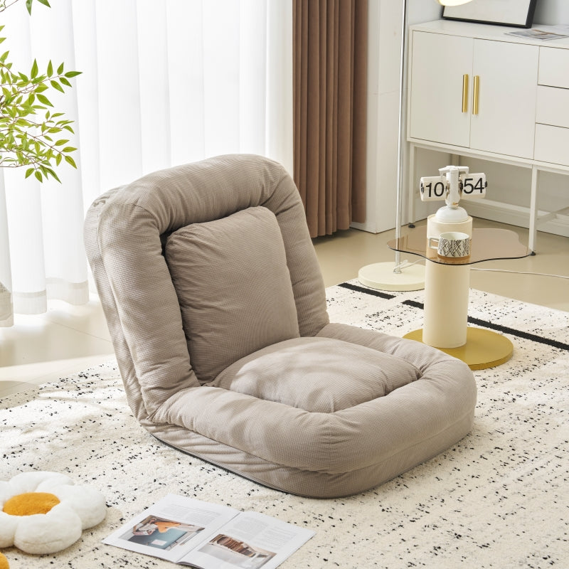 Casaconer | 座椅子・ヘッドリクライニング・ハイバック・コンパクト・6段ギア・リクライニング座椅子・チェア・一人用・グレー・7日内出荷