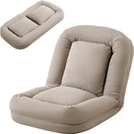 Casaconer | 座椅子・ヘッドリクライニング・ハイバック・コンパクト・6段ギア・リクライニング座椅子・チェア・一人用・グレー・7日内出荷