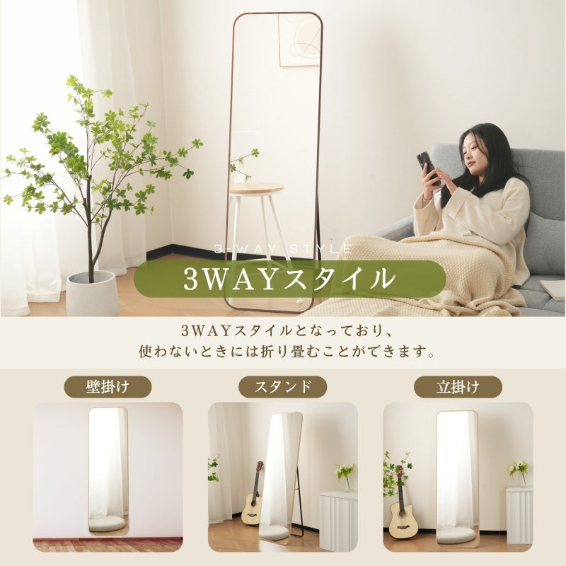 Casaconer | 全身鏡・ミラー・大型・韓国・鏡・全身・軽量・スタンド・玄関・飛散防止・リビング・姿見・スタンドミラー・全身ミラー・かがみ・幅50・高さ160・アンティークミラー・賃貸・一人暮らし・新生活・DIY・自撮り・7日内出荷