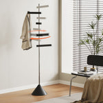 ポールハンガー スチール製 高さ約172cm フック回転式 360度可動 立て置きタイプ コートハンガー 洋服掛け 省スペース 玄関 寝室 ベッドサイド モダン デザイン