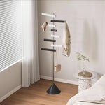 ポールハンガー スチール製 高さ約172cm フック回転式 360度可動 立て置きタイプ コートハンガー 洋服掛け 省スペース 玄関 寝室 ベッドサイド モダン デザイン