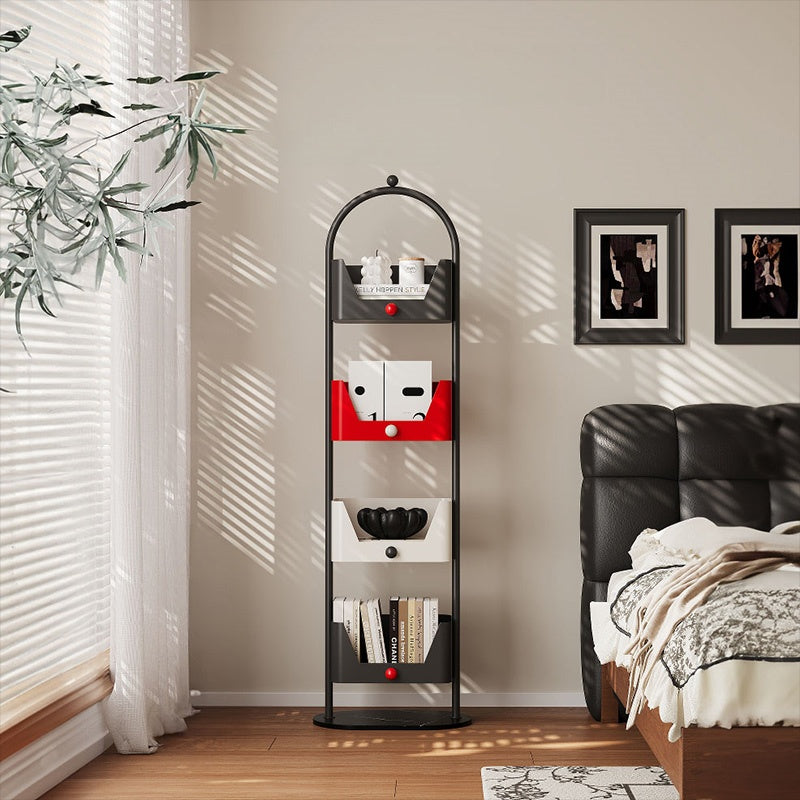 スチールラック 本棚 スリム フロアラック 幅40cm 高さ138cm 多段収納 収納棚 コーナー対応 省スペース 壁際設置 書斎 オフィス リビング モダン デザイン おしゃれ