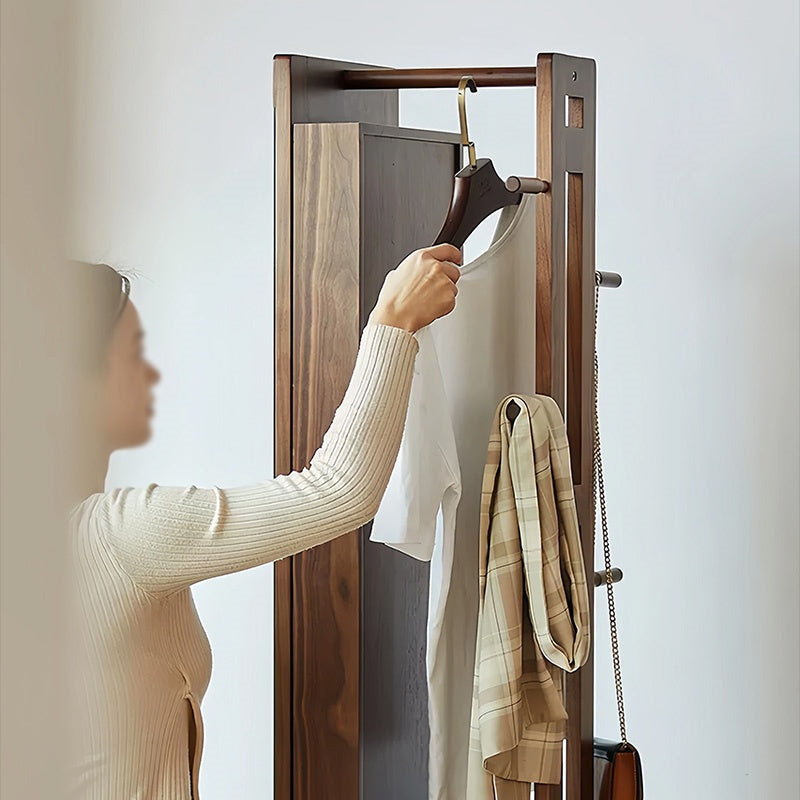 全身鏡 収納 姿見 ハンガーラック ミラー 姿見 ハンガー 帽子 収納家具 コートハンガー ハンガー スタンドミラー 姿見 鏡 玄関 おしゃれ 玄関 飛散防止 木製ハンガー リビング