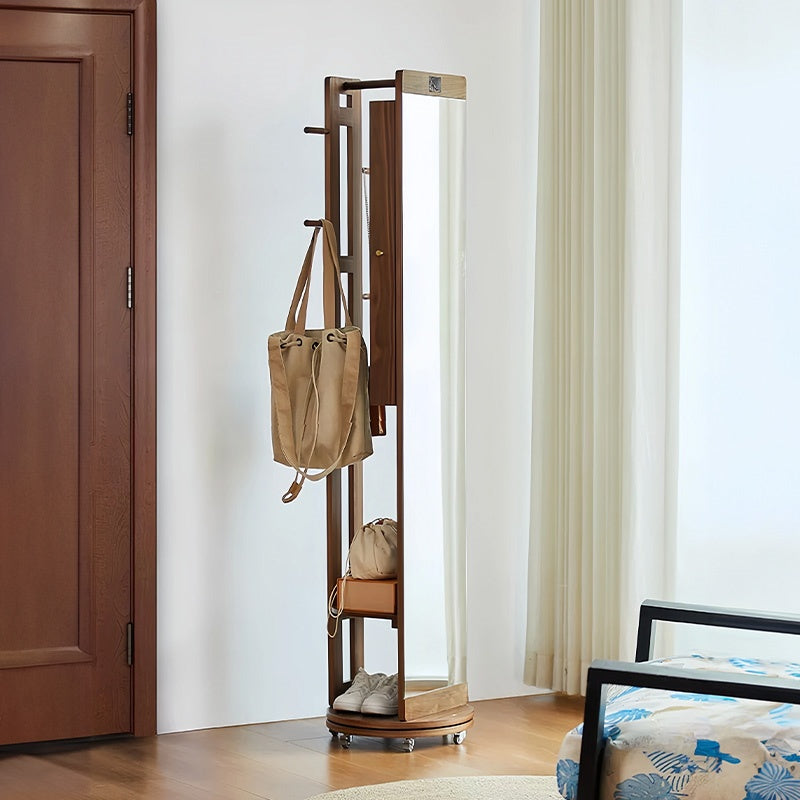 全身鏡 収納 姿見 ハンガーラック ミラー 姿見 ハンガー 帽子 収納家具 コートハンガー ハンガー スタンドミラー 姿見 鏡 玄関 おしゃれ 玄関 飛散防止 木製ハンガー リビング