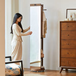 全身鏡 収納 姿見 ハンガーラック ミラー 姿見 ハンガー 帽子 収納家具 コートハンガー ハンガー スタンドミラー 姿見 鏡 玄関 おしゃれ 玄関 飛散防止 木製ハンガー リビング