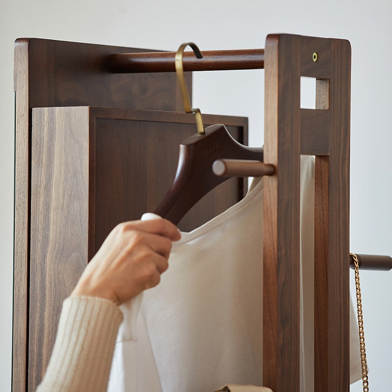 全身鏡 収納 姿見 ハンガーラック ミラー 姿見 ハンガー 帽子 収納家具 コートハンガー ハンガー スタンドミラー 姿見 鏡 玄関 おしゃれ 玄関 飛散防止 木製ハンガー リビング