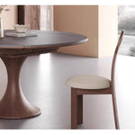 Casaconer | 伸縮式ダイニングテーブル・丸型・伸長式・幅75cm/120cm・4人掛け/6人掛け・セラミック天板・グレー系・モダン・北欧風・食卓テーブル・リビング・木製脚・おしゃれ