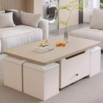 Casaconer | テーブル・ローテーブル・サイドテーブル・センターテーブル・昇降テーブル・多機能テーブル・折りたたみ天板・幅100cm・高さ45~62cm・ホワイト・多機能デザイン・無垢材・収納ワゴン・キャスター付き・在宅ワーク・コンパクト家具・一人暮らし