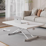 Casaconer | 昇降式テーブル・幅90/120cm・ローテーブル・センターテーブル・リフティングテーブル・高さ調節・リフティング機能・リビングテーブル・ダイニングテーブル・折りたたみ脚・一人暮らし・モダン・おしゃれ・北欧風・ホワイト/ウォールナットカラー