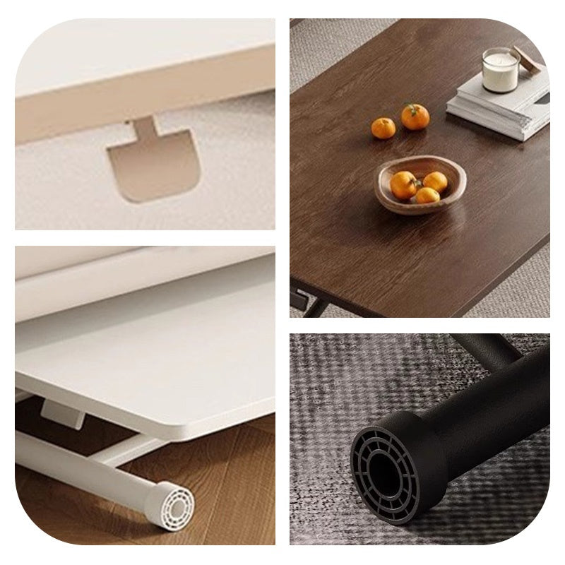 Casaconer | 昇降式テーブル・幅90/120cm・ローテーブル・センターテーブル・リフティングテーブル・高さ調節・リフティング機能・リビングテーブル・ダイニングテーブル・折りたたみ脚・一人暮らし・モダン・おしゃれ・北欧風・ホワイト/ウォールナットカラー