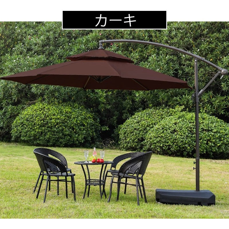 Casaconer | ガーデンパラソル・手動開閉タイプ・丸・幅300cm・日よけ・雨よけ対応・アウトドア