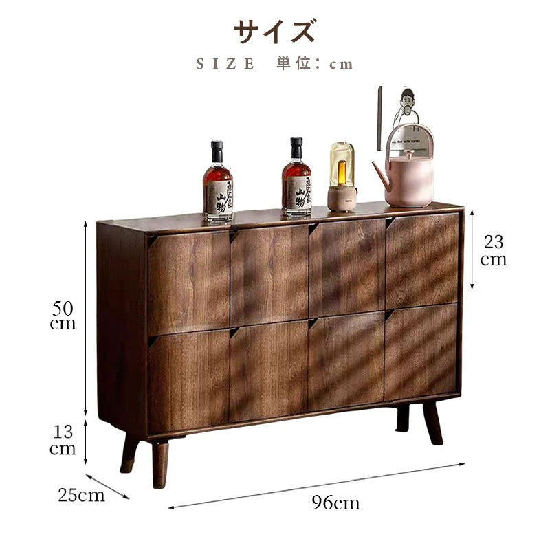 サイドボード 完成品 天然木 リビング収納 棚 引き戸 引き出し 木製 収納家具 ブラウン チェスト キャビネット 扉付き 木製 寝室 収納 モダン 和モダン 和風 木 リビング 引き出し 収納 和室 洋室