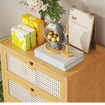 タンス,竹製,ラタン,チェスト,キャビネット,サイドボード,引出し,五段,収納,リビング,寝室,台面