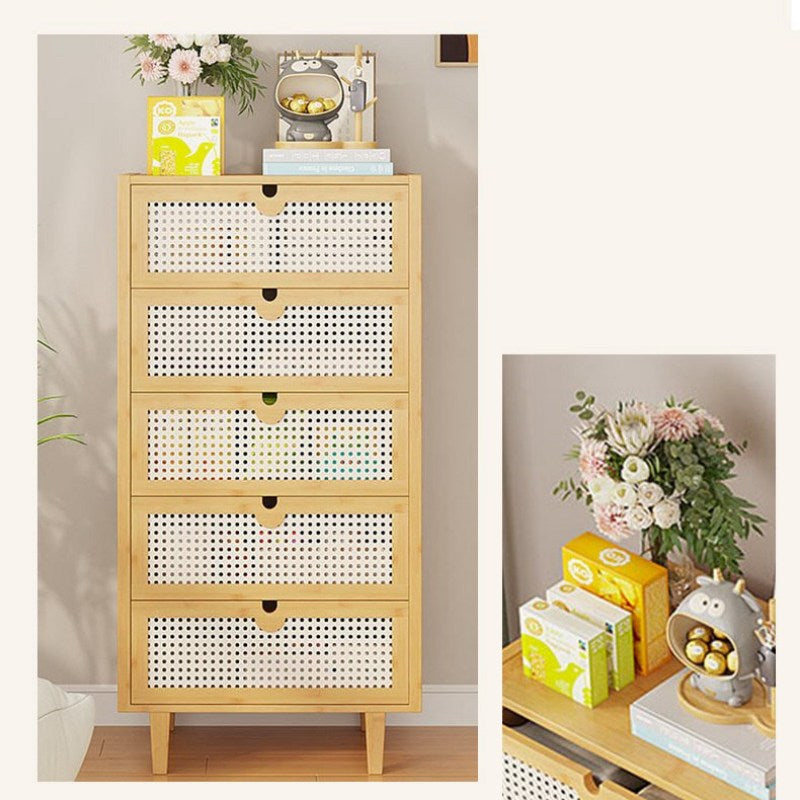 タンス,竹製,ラタン,チェスト,キャビネット,サイドボード,引出し,五段,収納,リビング,寝室,引出し