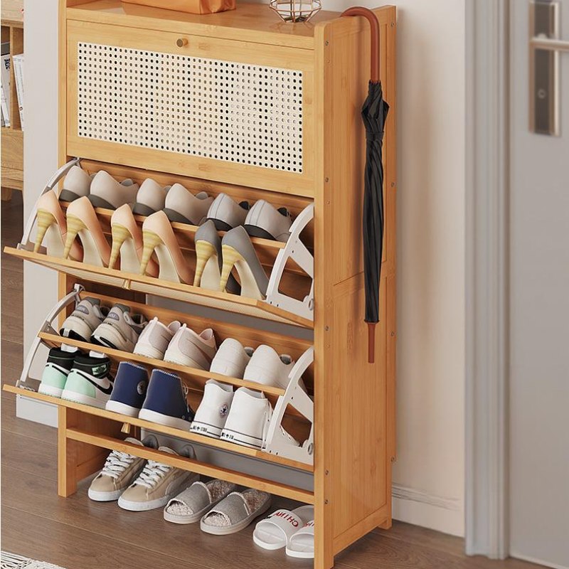 下駄箱,シューズラック,竹製,ラタン編み,シューズボックス,収納,玄関,シンプル,ナチュラル,ラタン扉