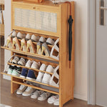 下駄箱,シューズラック,竹製,ラタン編み,シューズボックス,収納,玄関,シンプル,ナチュラル,ラタン扉