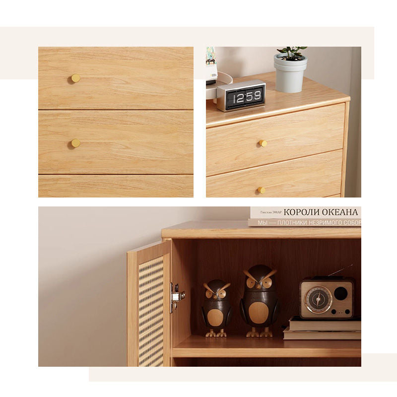 収納棚・ラタン調・ラタン風・おしゃれ・ナチュラル・韓国・北欧・食器収納・リビングボード・リビング・収納・幅120・幅100