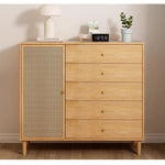 収納棚・ラタン調・ラタン風・おしゃれ・ナチュラル・韓国・北欧・食器収納・リビングボード・リビング・収納・幅120・幅100