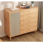 収納棚・ラタン調・ラタン風・おしゃれ・ナチュラル・韓国・北欧・食器収納・リビングボード・リビング・収納・幅120・幅100