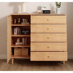 収納棚・ラタン調・ラタン風・おしゃれ・ナチュラル・韓国・北欧・食器収納・リビングボード・リビング・収納・幅120・幅100